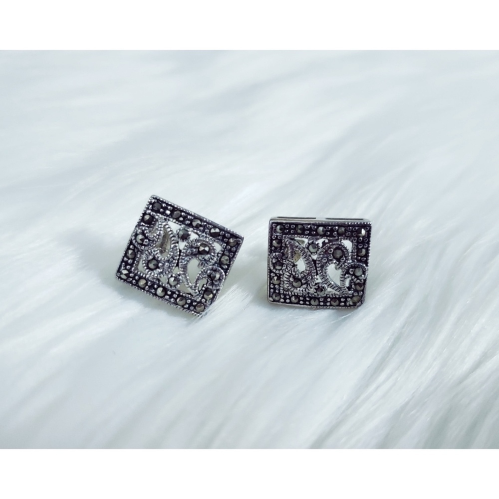 marcasite sterling silver earrings